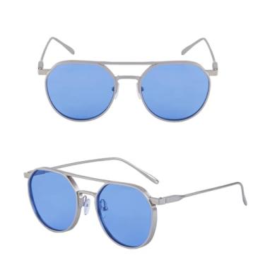 Imagem de VFDHN Óculos de Sol Ovais Steampunk Feminino Vintage Redondo Moda(8)