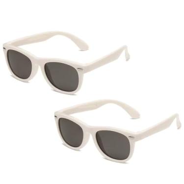 Imagem de KIT 2 Óculos De Sol Infantil Polarizado Proteção UV400 Acessório para Criança Armação Flexível BRANCA Unissex PREMIUM DUPIN