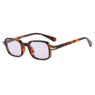 Imagem de Óculos de Sol Femininos Retrô com Armação Pequena e Degradê, Versáteis e Modernos, para Homens e Mulheres, com Proteção UV400 (Roxo Tofu)