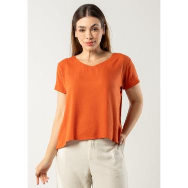 Imagem de Blusa Viscose Pau a Pique Básica Telha