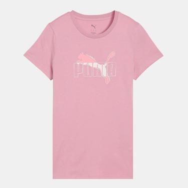 Imagem de Camiseta Puma Feminina Essentials Logo Lab Algodão Rosa-Feminino