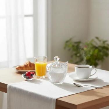 Imagem de Açucareiro De Vidro Com Colher Transparente 188 Ml Linha Elegante Prát