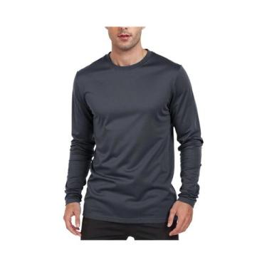 Imagem de Camisetas Masculinas De Manga Comprida, Cor Sólida, Casuais, Primavera