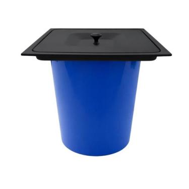 Imagem de Lixeira de embutir quadrada pia bancada aço inox preto 8lts - STILLUS 