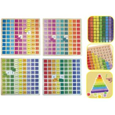 Imagem de Quadro Tabuada Matemática Infantil Educativo MDF Escolar Pedagógico Mu