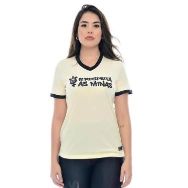 Imagem de Camiseta Corinthians Oficial Respeita As Minas Gola V, Branco, GG