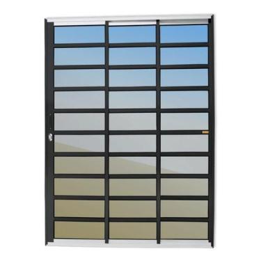Imagem de Porta de Correr com Travessas 3 Folhas 1/3 Super Vidro Reflex 210cm x 