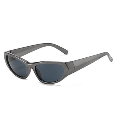 Imagem de Óculos de sol sem aro feminino uma peça óculos de sol esportivos para homens moda colorida vintage óculos sem moldura tons de espelho, 20898 arma cinza, com uma chave de fenda