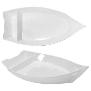 Imagem de Travessa De Melamina Barco Branco Premium 58,5X26cm - Rio Chens/Util G