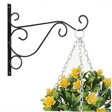 Imagem de Tingpai Ganchos de suspensão de plantas Ganchos de parede de ferro deco tivo Ganchos de suspensão de plantas pa plantador de interior e exterior Lanternas de mentador de pássaros Carrilhões de