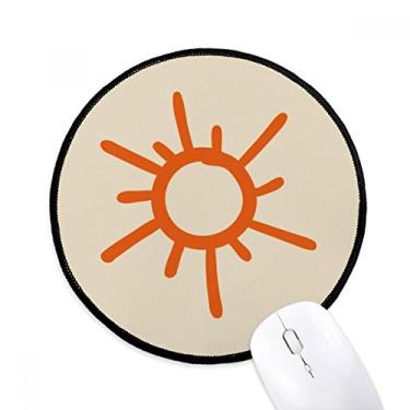 Imagem de Mouse pad pintado à mão laranja sol tapete redondo para escritório para computador