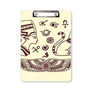 Imagem de Egypt Abstract Pharaoh Black Cat Padrão Prancheta Pasta Escreva Placa de suporte A4