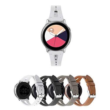 Imagem de Pulseira 20mm Couro V-Design LTimports, compativel com Galaxy Watch 3 41mm - Active 40mm - Active 2 44mm - Galaxy Watch 42mm - GTS 4/3/2 - Bip 3/2/S (Branco)