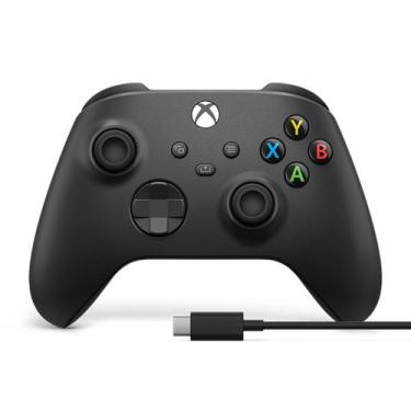 Imagem de Controle Sem Fio Xbox Series E Pc Carbon Black Com Cabo Usb-C - 1V8-00