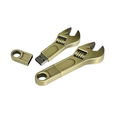 Imagem de Chave de metal de 128 GB em forma de chave USB 2.0 Flash Drive Pen Drive Memory Stick USB Drive Flash Disk Thumb Drive USB Stick U Disk PenDrive (latão)