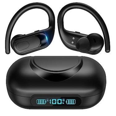 Imagem de Falebare Headphones Wireless Bluetooth Earbuds 150Hrs Playtime with 2800 mAh LED Display Charging Case Over-Ear Buds with IPX7 Waterproof Earhooks Headset for Sports Running Workout Gym Black