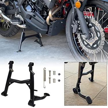 Imagem de Midimttop Suporte central de motocicleta preto suporte central de pé suporte de estacionamento compatível com Ka-wa-sa-ki Ve-r-sys X300 Ve-rsys X-300 acessórios 2017 2018 2019 2020 2021 2022 2023