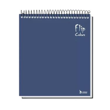Imagem de Caderno Flip Azul Marinho Capa Dura 10 matéria 160 Folhas