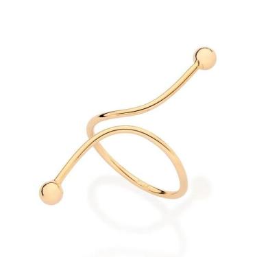 Imagem de Anel rommanel banhado ouro 18k feminino ajustável 2 esferas 513509, 14