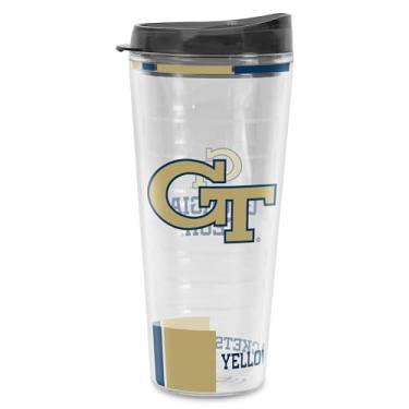 Imagem de Rico Industries NCAA Georgia Tech Yellow Jackets – GT 650 ml com isolamento duplo Tritan Classic Tumbler Cup mantém bebidas frias e quentes, feito nos EUA