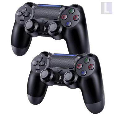 Imagem de KIT 2 Controles Sem Fio Para Play 4 PC Com Cabo 1m Micro USB - Genéric