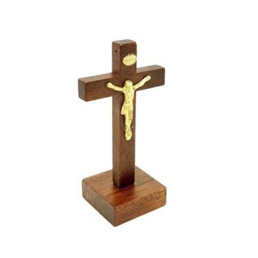 Imagem de Crucifixo Rústico de Mesa 7,5 cm - Gil e Jo