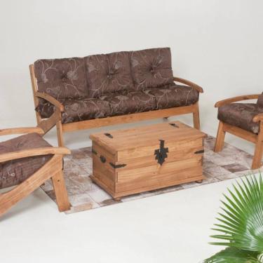 Imagem de Baú Decorativo Multiuso Corona 51,5cm X 91,5cm X 46cm Cera Envelhecido