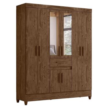 Imagem de Guarda Roupa Solteiro Portugal 8 Portas e 1 Gaveta com Espelho - Moval