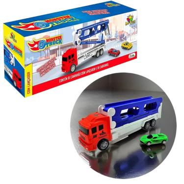 Imagem de Caminhão Transporte Cegonha Carreta que Vira Pista de Coridda com Ejeção Pista Truck com Lançador