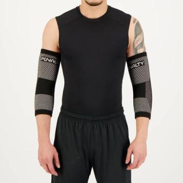 Imagem de Cotoveleira Penalty Elástica Knit Preta, M