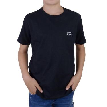 Imagem de Camiseta Infantil Masculina King&Joe Básica Preta - CA0000-Masculino