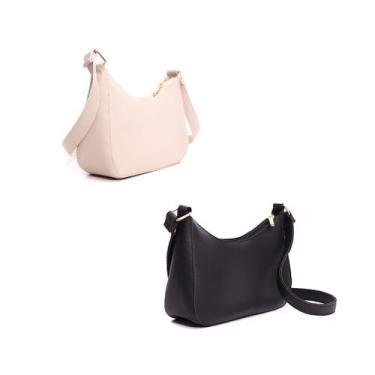 Imagem de Kit 2 Bolsas Femininas Mini Bag Transversal Clutch Compacta Tiracolo -