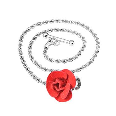 Imagem de YYBONNIE Corrente de lapela para homens broche com corrente de pendurar para fantasia camisa de terno de pino de smoking colar broche lapela acessórios masculinos