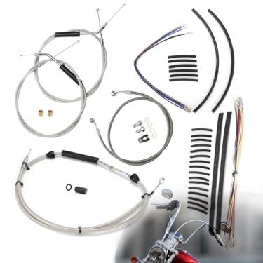 Imagem de TIGERSGATE Kit de cabos Sportster de cabide macaco de 30,5 cm para guidão estendido CAN-Bus/fios de seta/embreagem/cabos do acelerador/linha de freio para Harley 2007-2013 ferro não ABS XL XLH 883