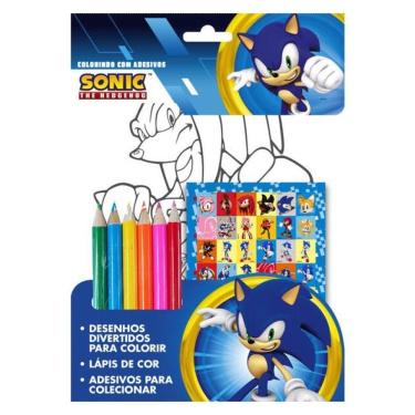Imagem de Sonic Colorindo Com Adesivos