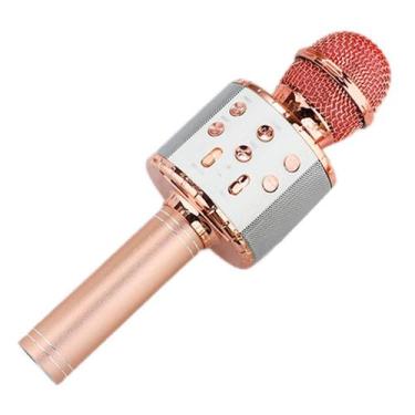 Imagem de Microfone Karaokê Led Portátil Com Som Alto Efeitos