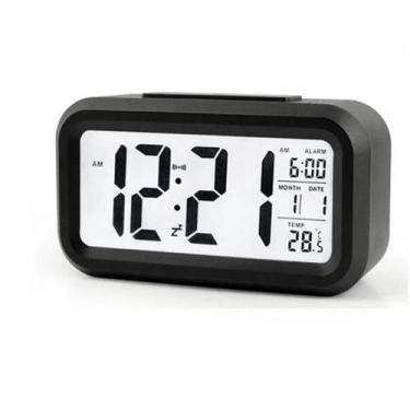 Imagem de Despertador LCD digital com termômetro de calendário - others, preto