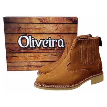Imagem de Botina Oliveira Costurada a Maquina Bico Redondo, Castor, 41