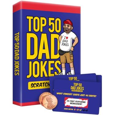 Imagem de Premium Top 50 Dad Jokes Scratch Off Cards for Dad - Funny Husband Dad Grandpa Gift Idea - Dad Birthday Gift - Father's Daddy Gift - Old and New Dad Gifts - Papa Father Gift