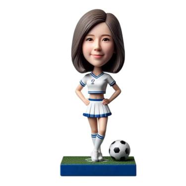 Imagem de Boneca de líder de torcida feita à mão personalizada da sua foto com pose confiante, vibração, decoração de casa, estatueta presente para fã de futebol irmã lembrança de aniversário