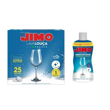 Imagem de Kit 1 Jimo Lava Louça Sem Fosfato Pastilha 25x20g + 1 Secante Abrilhan