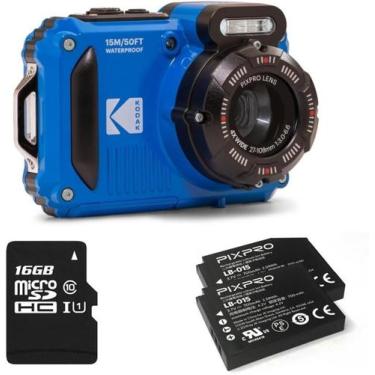 Imagem de Câmera Kodak Wpz2 Waterproof Azul 2 Baterias Memória 16Gb