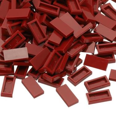Imagem de PATIKIL 370 Pcs Flat Blocks Bulk, 1x2 Square Persimmon Red Classic Tiles Smooth Surface Mini Building Blocks Accessories Compatible Bricks Kits for Building Floor Walls Mosaic Pixel Arts