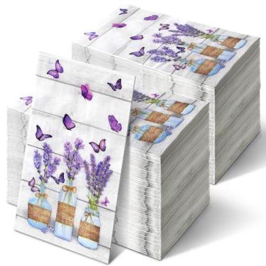 Imagem de Toalhas de mão descartáveis Seajan Lavender Paper 200 unidades