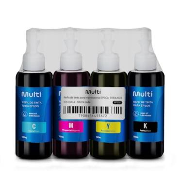 Imagem de Kit Refil de Tinta c/ 4 Cores p/Impressoras Epson T664 100ml Multi - RF031
