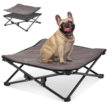 Imagem de KingCamp Cama elevada para cães pequenos, cama elevada para ambientes externos e internos, rede de resfriamento para animais de estimação levantada do chão com malha respirável lavável e moldura com