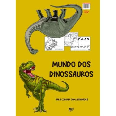 Imagem de Livro - Mundo dos dinossauros  para colorir com atividades