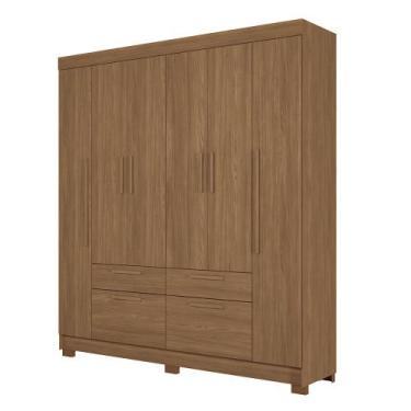 Imagem de Guarda-Roupa Casal Santos Andirá Guarapuava 6 Portas 4 Gavetas, Jatobá