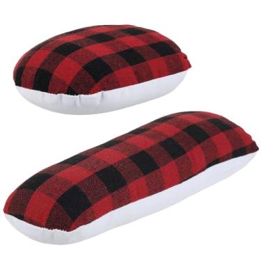 Imagem de Conjunto de rolos de presunto e costura Tailors - Ferramentas de prensagem preenchidas com madeira para costuras curvas, dardos e roupas, almofada de engomar de tamanho duplo com capa de linho