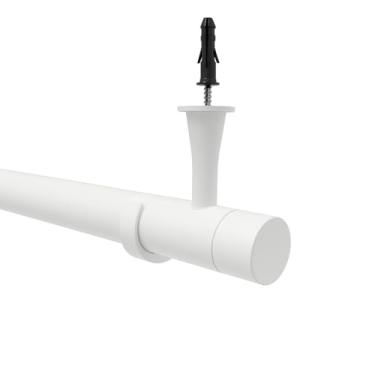 Imagem de Kit Varão bastão varal de cortina para Teto 3 metros 28 mm (grosso)(Branco)